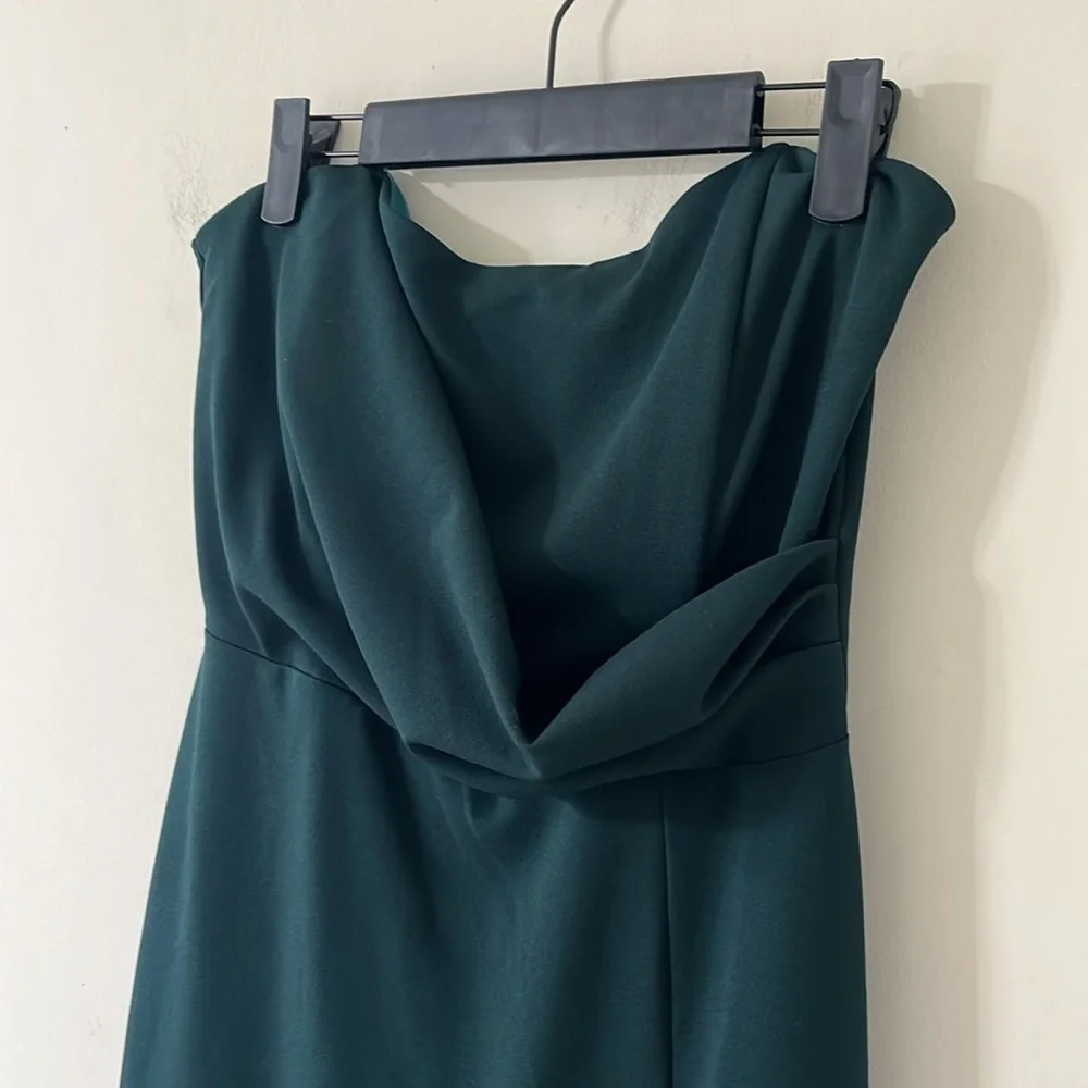 Windsor Kaia Strapless High Slit Formal Dress Hunter Green Size XL - Picture 6 of 11
